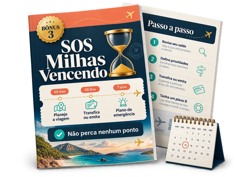 Mockup do bônus SOS Milhas Vencendo