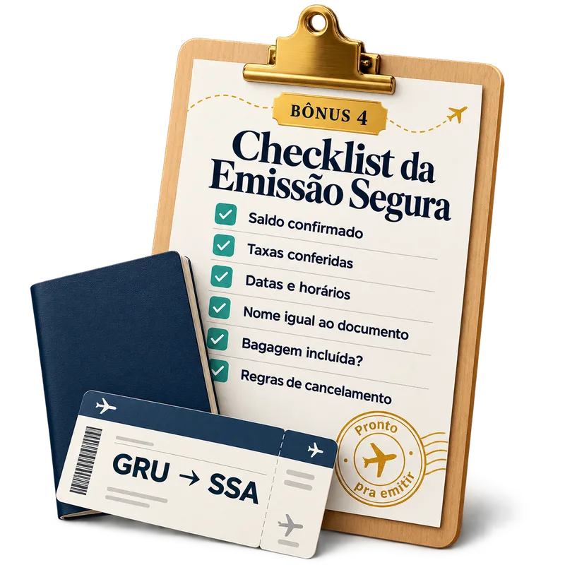 Mockup do bônus Checklist da Emissão Segura